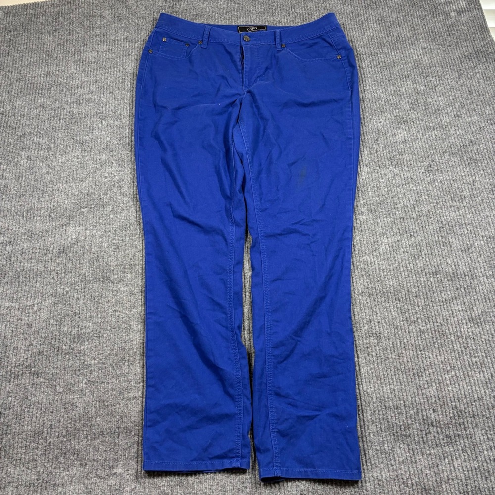 Cato Pants Womens Size 14 Blue Straight Leg Casual Five Pocket Stretch Trousers